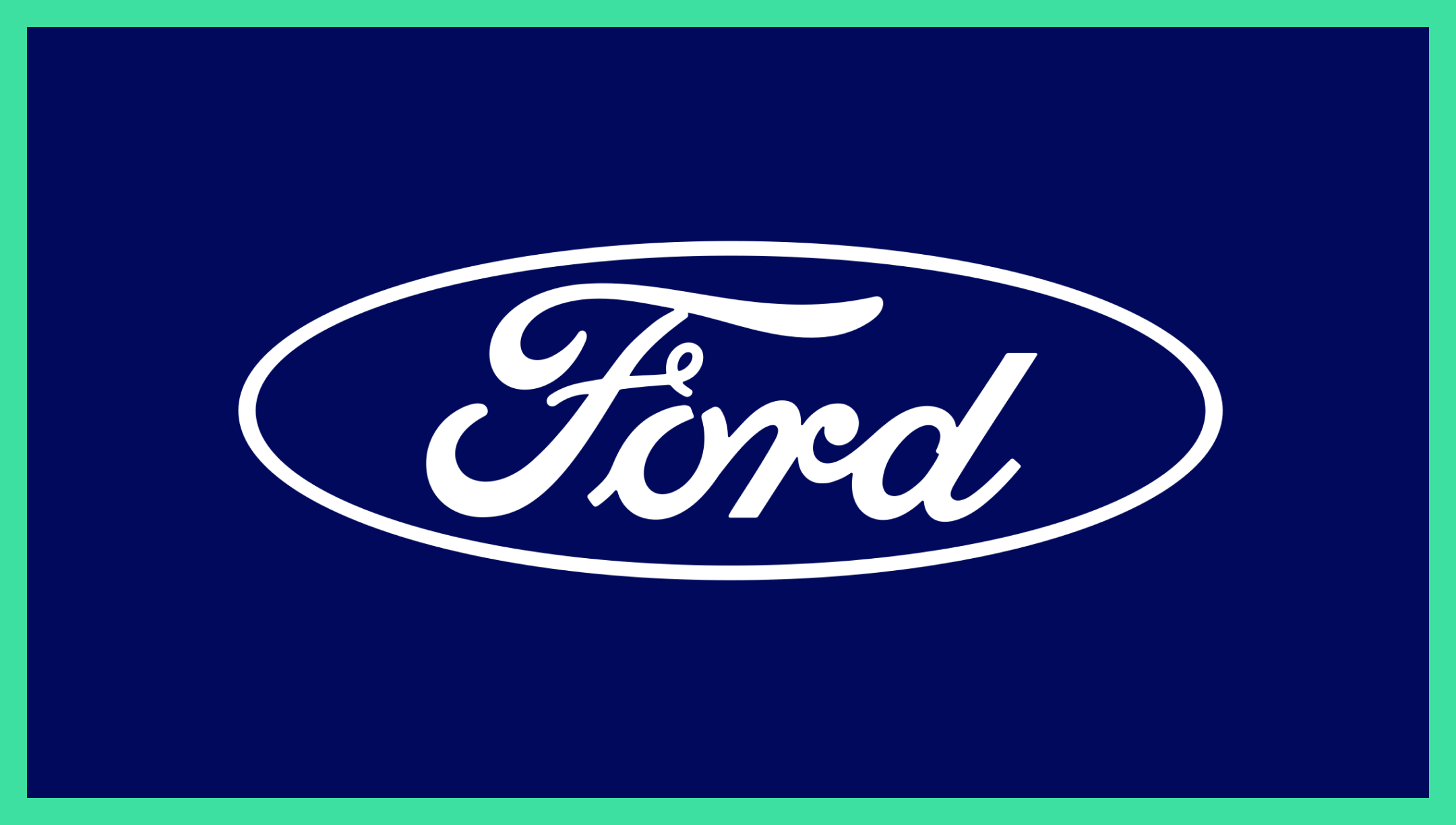The Ford brand logo in a white handwritten cursive font 