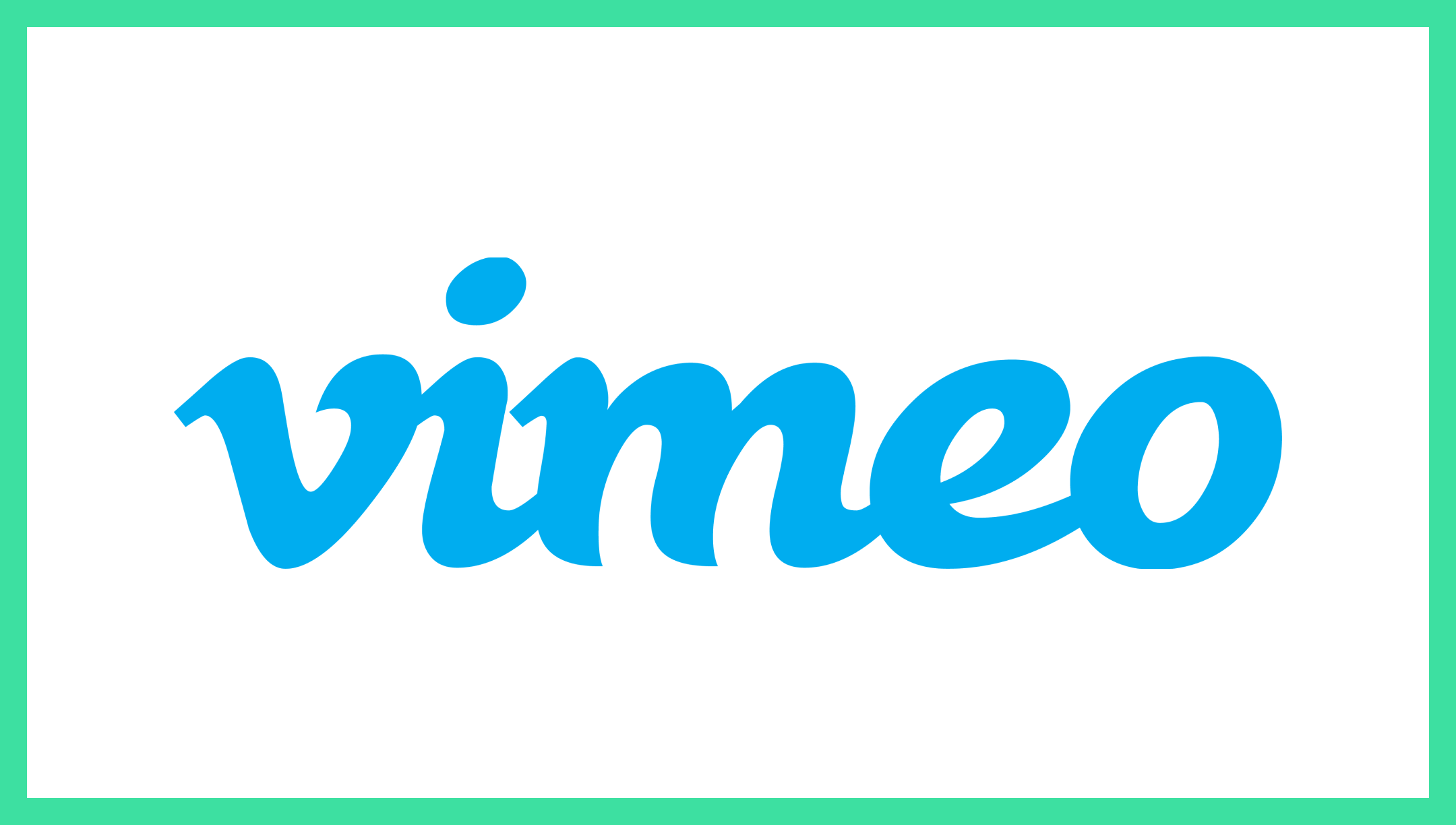 The vimeo logo with its blue cursive font on a white background